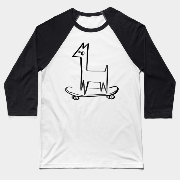 dog skate Baseball T-Shirt by Angel Rivas